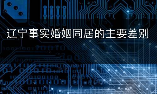 辽宁事实婚姻同居的主要差别