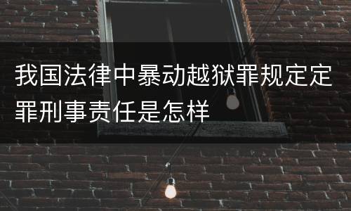 我国法律中暴动越狱罪规定定罪刑事责任是怎样