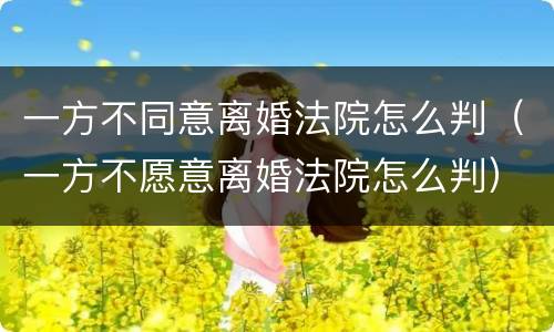 一方不同意离婚法院怎么判（一方不愿意离婚法院怎么判）
