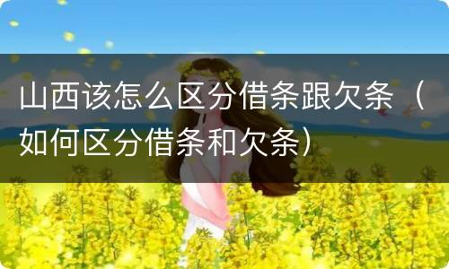 山西该怎么区分借条跟欠条（如何区分借条和欠条）