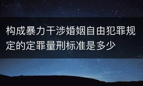 构成暴力干涉婚姻自由犯罪规定的定罪量刑标准是多少
