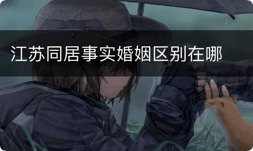 江苏同居事实婚姻区别在哪