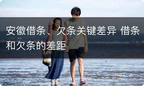 安徽借条、欠条关键差异 借条和欠条的差距