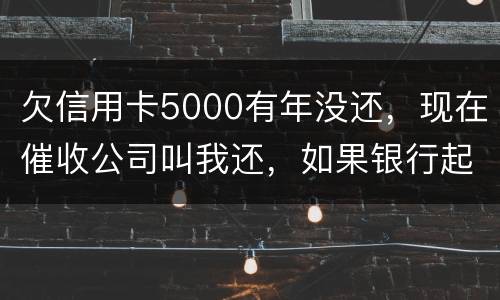 欠信用卡5000有年没还，现在催收公司叫我还，如果银行起诉我会坐牢吗