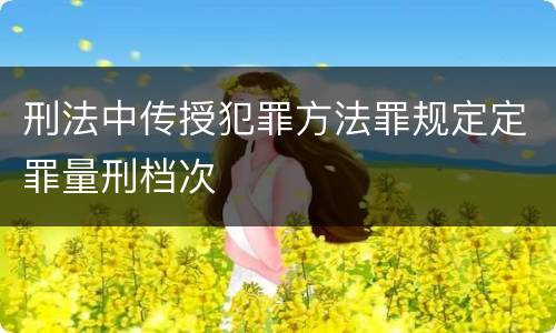 刑法中传授犯罪方法罪规定定罪量刑档次