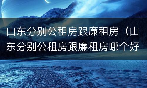 山东分别公租房跟廉租房（山东分别公租房跟廉租房哪个好）
