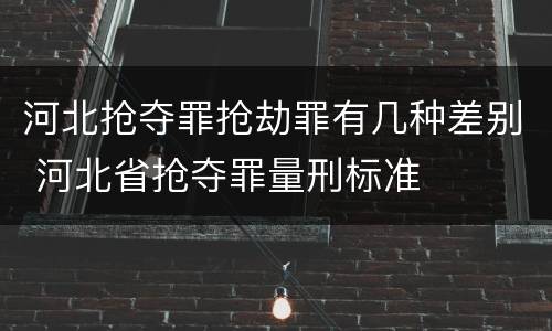 河北抢夺罪抢劫罪有几种差别 河北省抢夺罪量刑标准