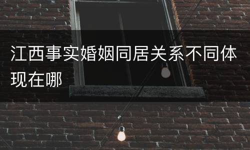 江西事实婚姻同居关系不同体现在哪