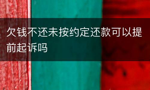 欠钱不还未按约定还款可以提前起诉吗