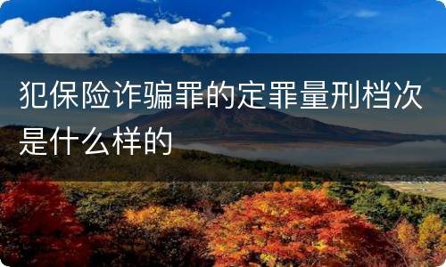 犯保险诈骗罪的定罪量刑档次是什么样的
