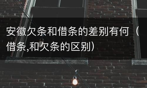 安徽欠条和借条的差别有何（借条,和欠条的区别）