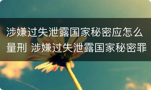 涉嫌过失泄露国家秘密应怎么量刑 涉嫌过失泄露国家秘密罪