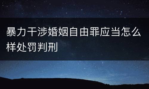 暴力干涉婚姻自由罪应当怎么样处罚判刑
