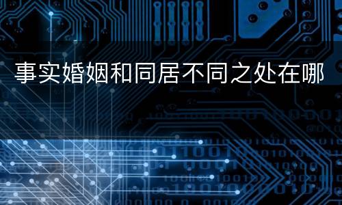 事实婚姻和同居不同之处在哪