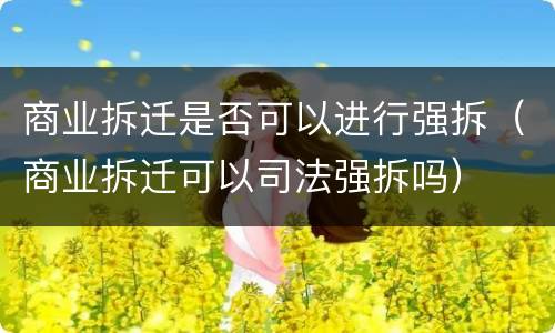 商业拆迁是否可以进行强拆（商业拆迁可以司法强拆吗）