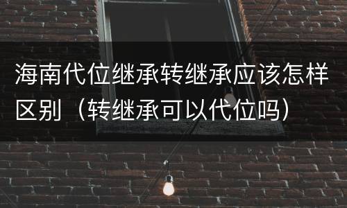 海南代位继承转继承应该怎样区别（转继承可以代位吗）