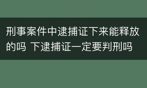 刑事案件中逮捕证下来能释放的吗 下逮捕证一定要判刑吗