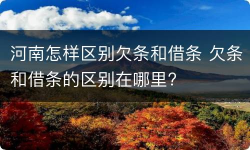 河南怎样区别欠条和借条 欠条和借条的区别在哪里?