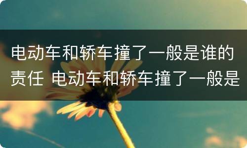 电动车和轿车撞了一般是谁的责任 电动车和轿车撞了一般是谁的责任呢