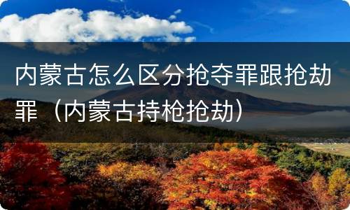 内蒙古怎么区分抢夺罪跟抢劫罪(内蒙古持枪抢劫)