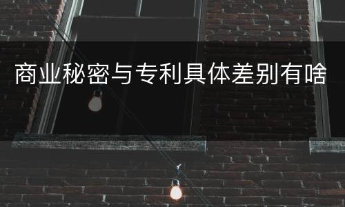商业秘密与专利具体差别有啥