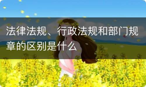 法律法规、行政法规和部门规章的区别是什么