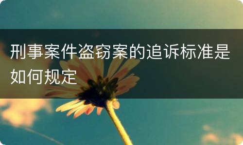 刑事案件盗窃案的追诉标准是如何规定