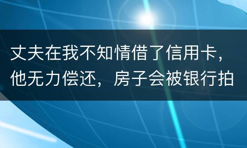 丈夫在我不知情借了信用卡，他无力偿还，房子会被银行拍卖吗