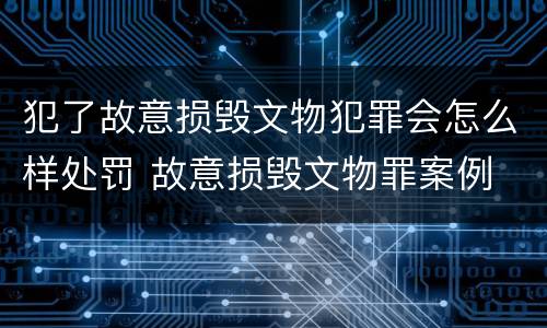 犯了故意损毁文物犯罪会怎么样处罚 故意损毁文物罪案例