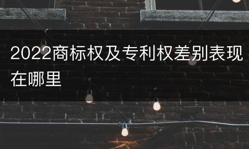 2022商标权及专利权差别表现在哪里