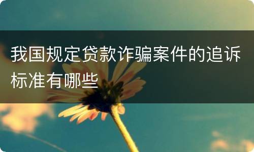 我国规定贷款诈骗案件的追诉标准有哪些