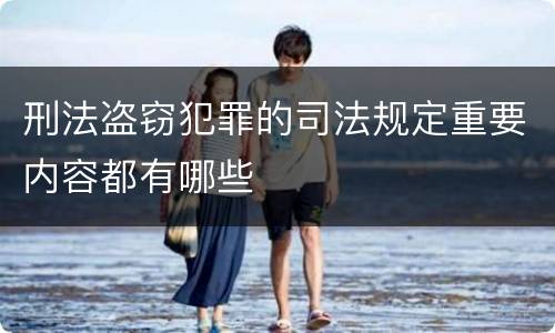 刑法盗窃犯罪的司法规定重要内容都有哪些