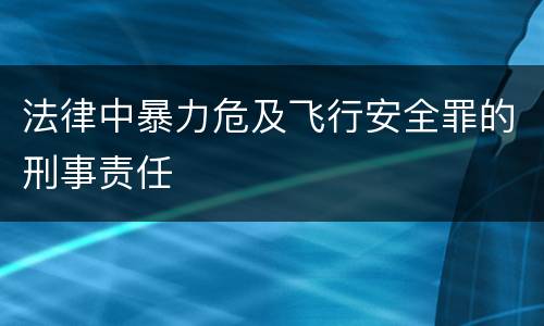 法律中暴力危及飞行安全罪的刑事责任