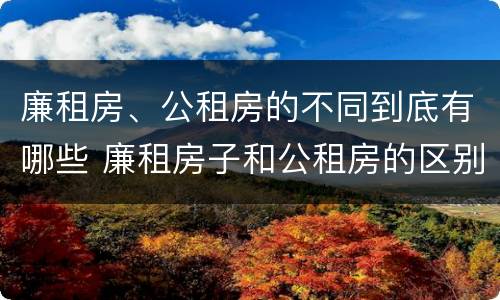 廉租房、公租房的不同到底有哪些 廉租房子和公租房的区别
