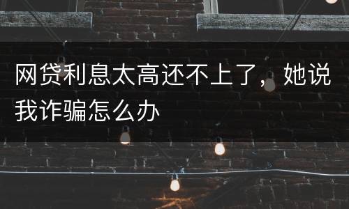 网贷利息太高还不上了，她说我诈骗怎么办
