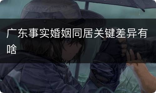广东事实婚姻同居关键差异有啥