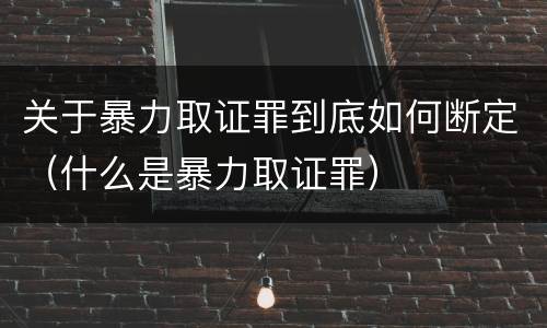 关于暴力取证罪到底如何断定（什么是暴力取证罪）