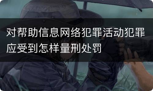 对帮助信息网络犯罪活动犯罪应受到怎样量刑处罚