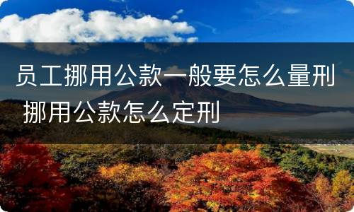 员工挪用公款一般要怎么量刑 挪用公款怎么定刑