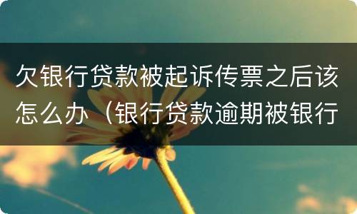 欠银行贷款被起诉传票之后该怎么办（银行贷款逾期被银行起诉,收到传票怎么做）