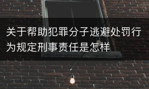 关于帮助犯罪分子逃避处罚行为规定刑事责任是怎样