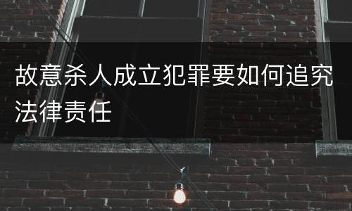 故意杀人成立犯罪要如何追究法律责任