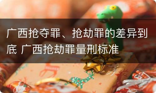 广西抢夺罪、抢劫罪的差异到底 广西抢劫罪量刑标准