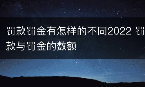 罚款罚金有怎样的不同2022 罚款与罚金的数额