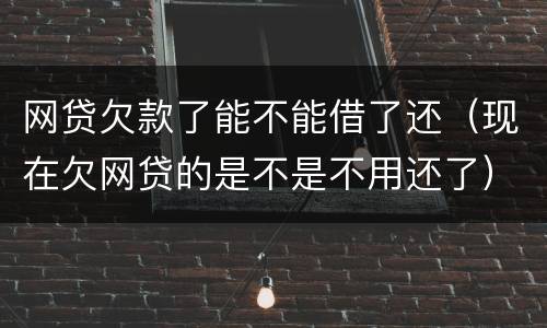 网贷欠款了能不能借了还（现在欠网贷的是不是不用还了）