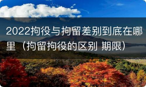 2022拘役与拘留差别到底在哪里（拘留拘役的区别 期限）
