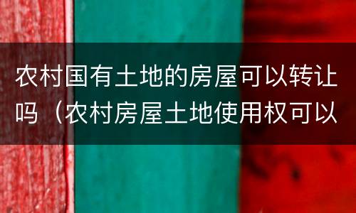 农村国有土地的房屋可以转让吗（农村房屋土地使用权可以转让吗）