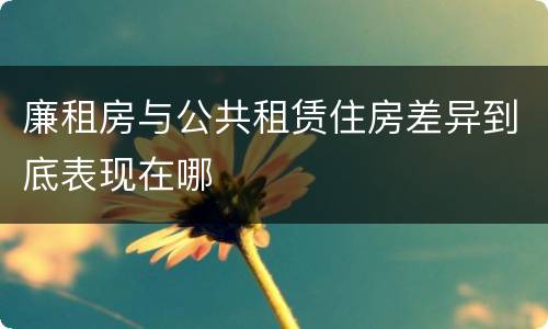 廉租房与公共租赁住房差异到底表现在哪