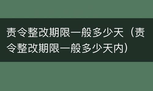 责令整改期限一般多少天（责令整改期限一般多少天内）