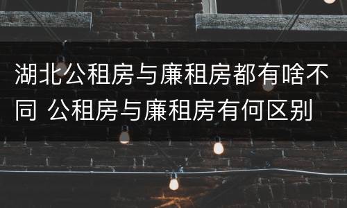 湖北公租房与廉租房都有啥不同 公租房与廉租房有何区别